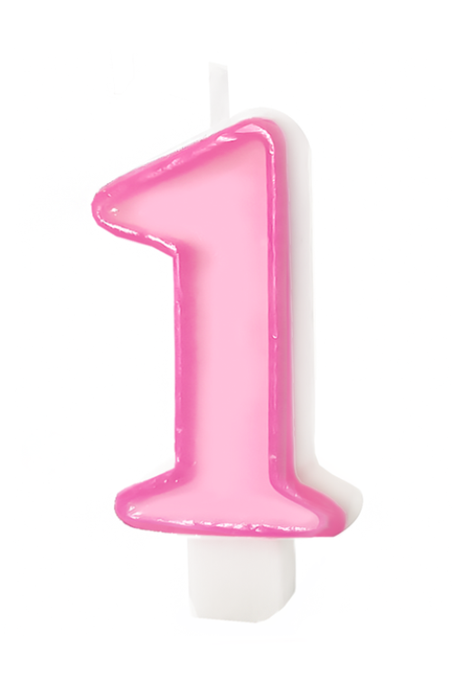 Świeczka cyfra 1 różowa