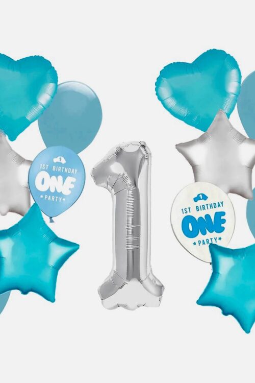 Zestaw balonów na urodziny niebieski