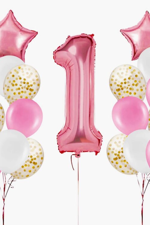 Zestaw balonów urodzinowych  różowy
