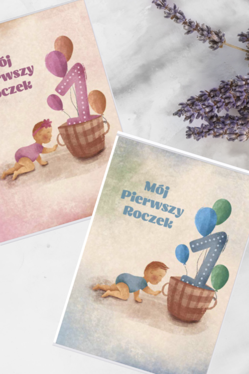 Zaproszenia na roczek duże